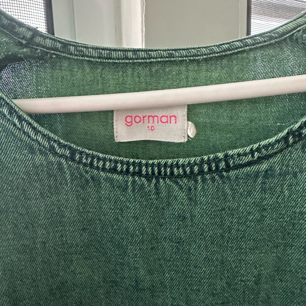 Gorman size 10 green cotton denim swing dress from winter 2022 collection. - Picture 3 of 5